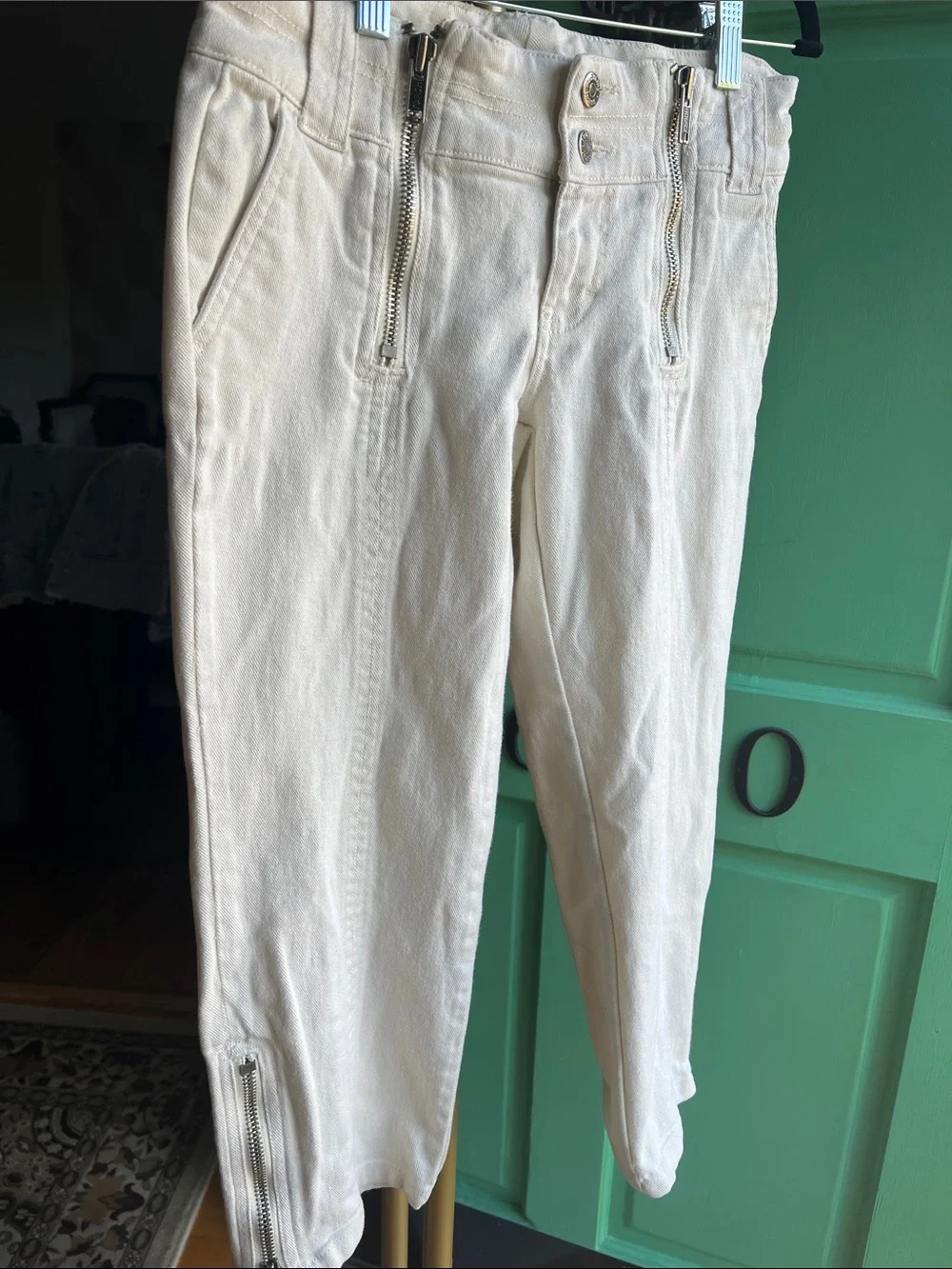 Y2K vintage Tommy Hilfiger cropped sailor double zip jean / size 2